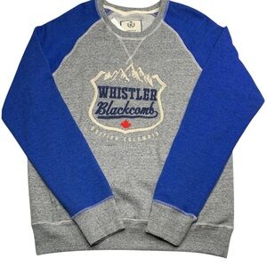 NWT Campus Crew Mens Whistler Blackcomb Raglan Sweatshirt M Mountains Ski Resort